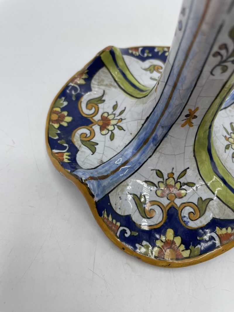 Vase tulipe vintage en faïence esprit Desvres – Image 3