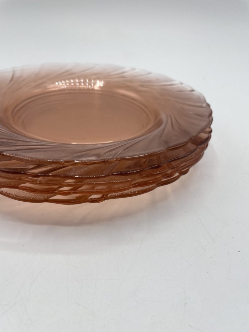 Lot de 5 assiettes à dessert vintage rose Beau rivage Vereco – Image 6