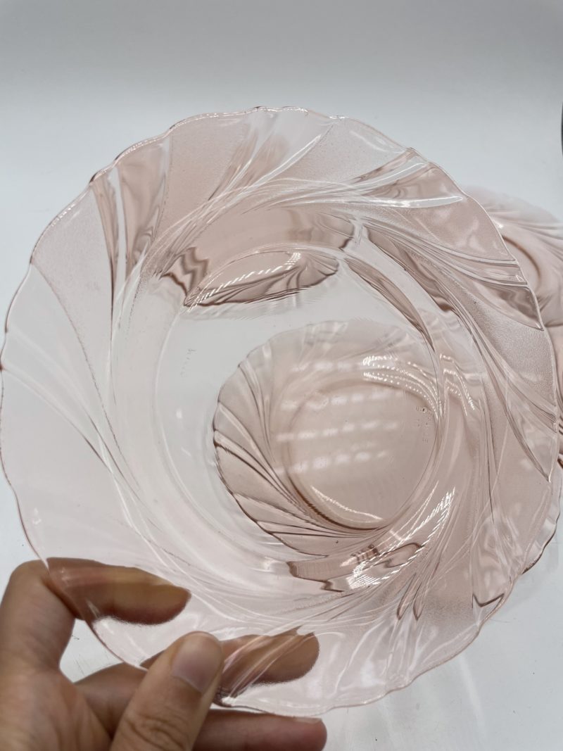 Lot de 5 assiettes à dessert vintage rose Beau rivage Vereco – Image 3