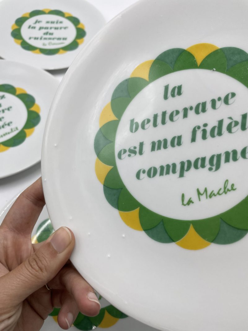 6 assiettes à salade porcelaine Champs Élysées Paris – Image 3