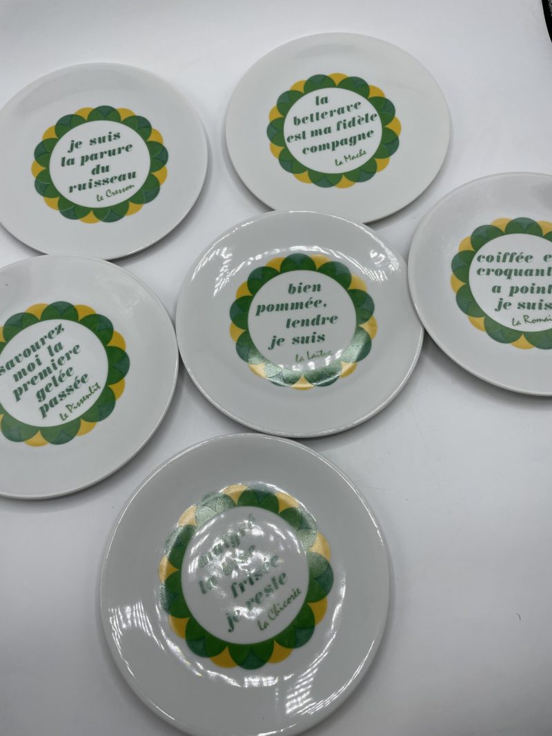 6 assiettes à salade porcelaine Champs Élysées Paris – Image 5