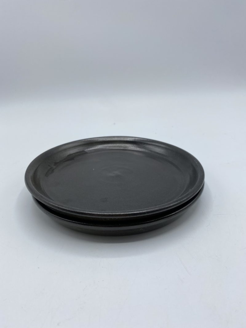 Duo assiettes céramique grès noir – Image 2