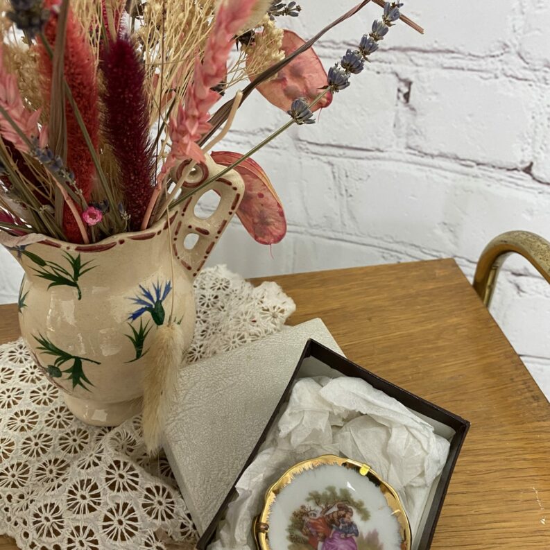 Anciennes miniatures duo petites coupelles décoratives porcelaine limoges