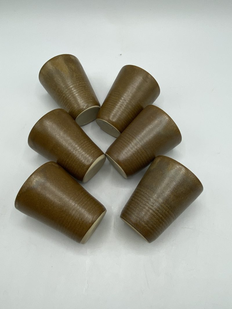Lot de 6 gobelets à eau en grès GP Digoin – Image 6