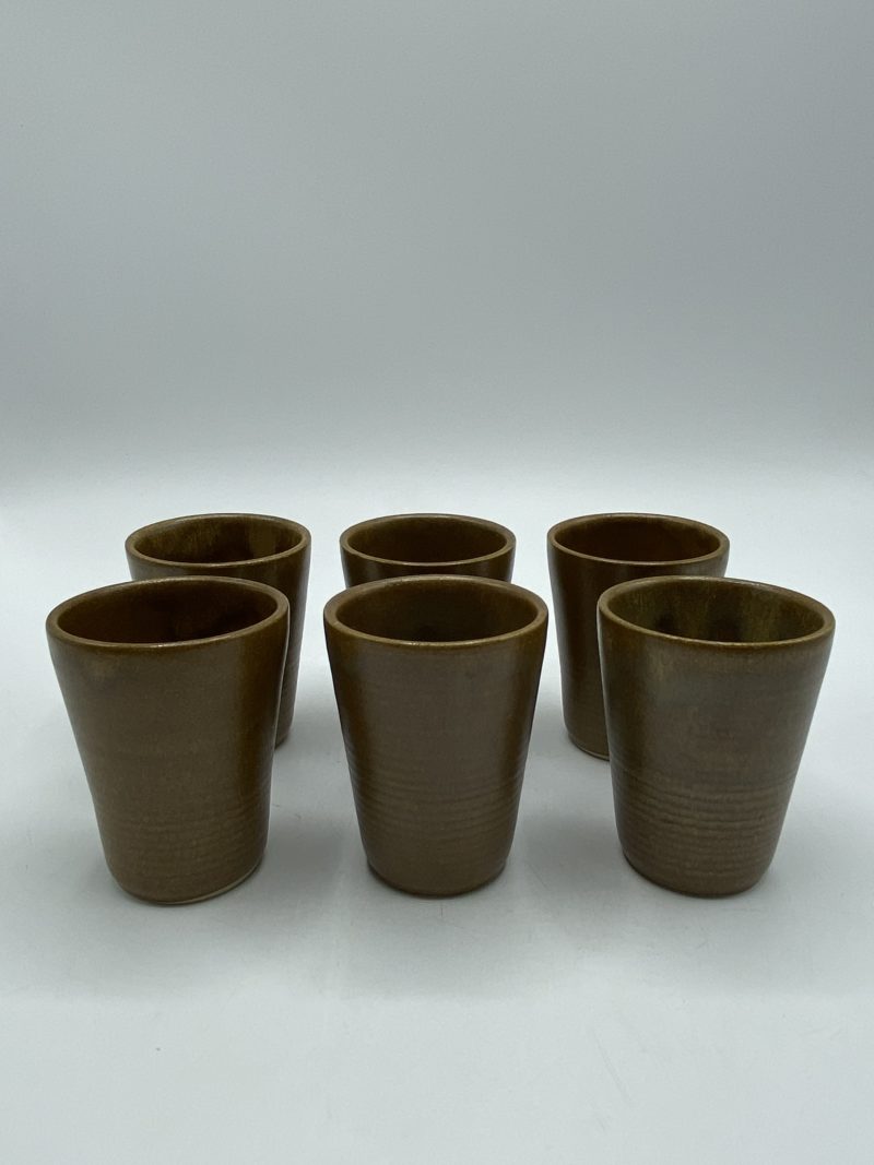 Lot de 6 gobelets à eau en grès GP Digoin – Image 2