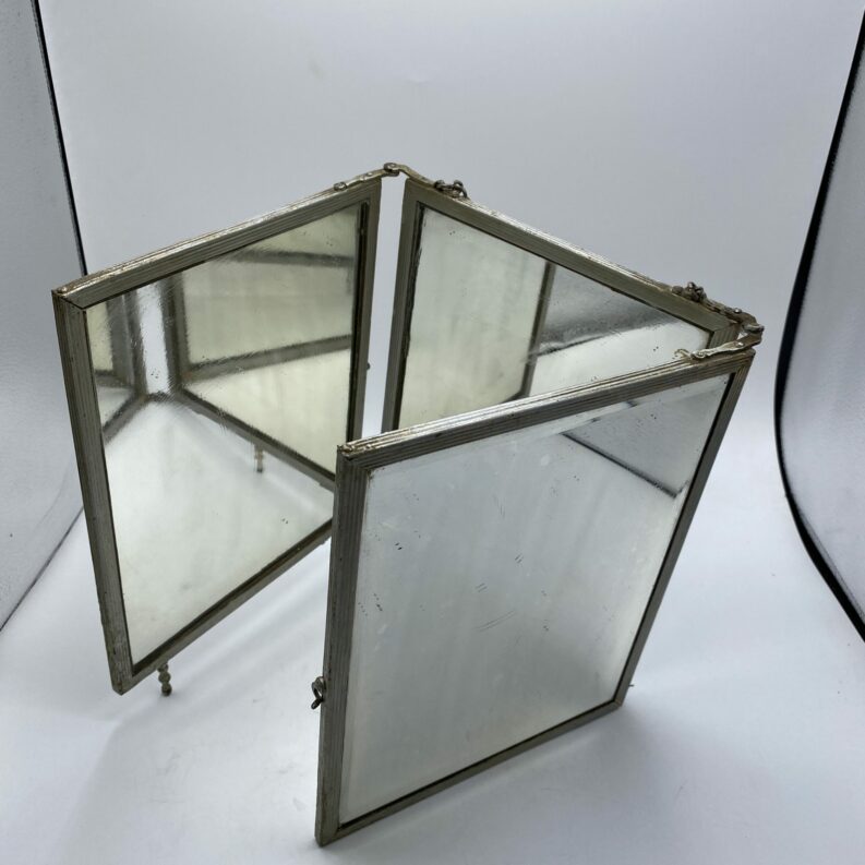 Miroir barbier vintage triptyque à pied