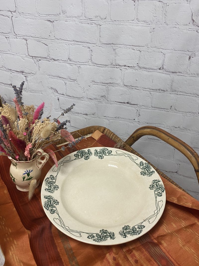 plat assiette vintage sarreguemines pallas fleur bleue