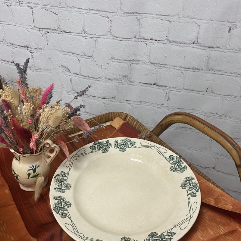 plat assiette vintage sarreguemines pallas fleur bleue