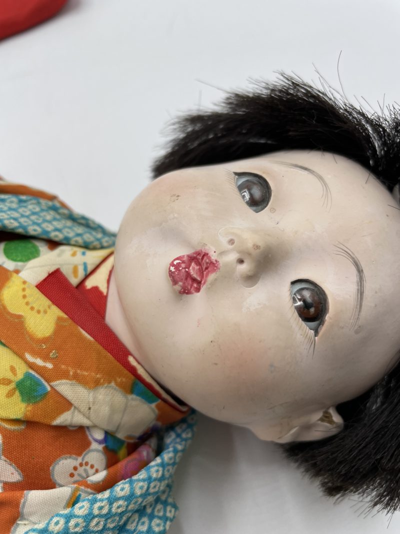 Duo poupées japonaises vintage Ichimatsu Composite avec boîte vocale – Image 4