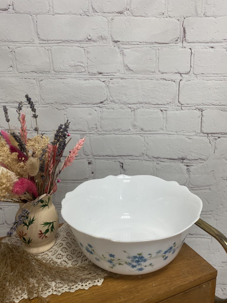 Saladier vintage arcopal déco fleurs année 70 • EUR 18,00
