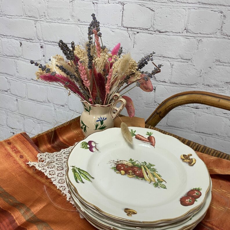 Service 6 assiettes légumes potager