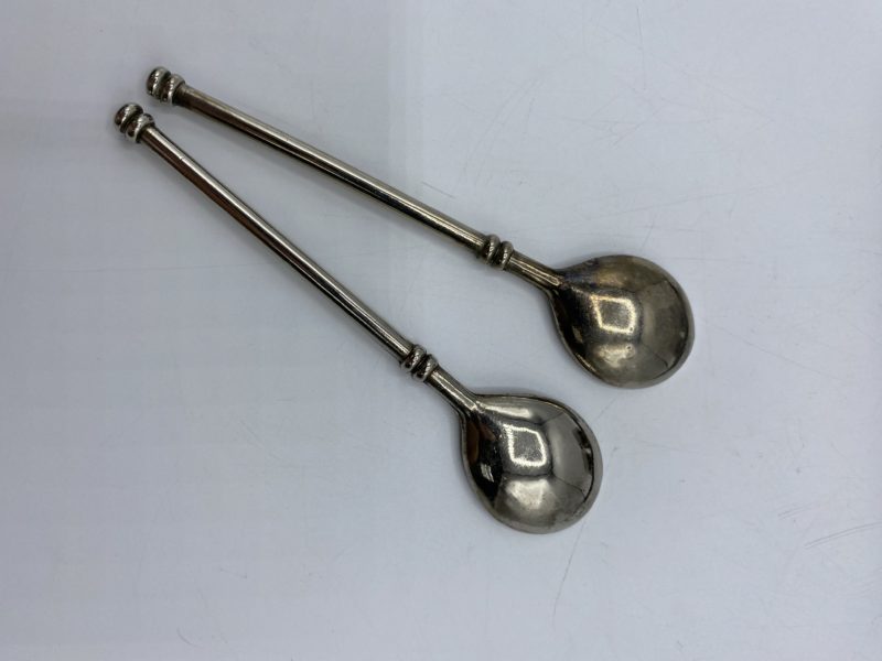 Service duo tasses à moka porte tasses et petit plateau vintage en inox – Image 5