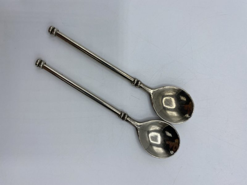 Service duo tasses à moka porte tasses et petit plateau vintage en inox – Image 6
