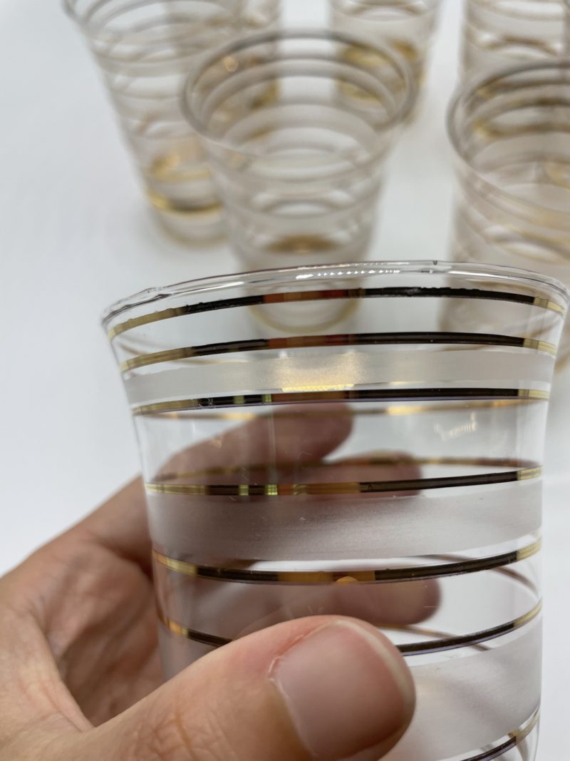 Service limonade verre dépoli et dorure vintage – Image 7