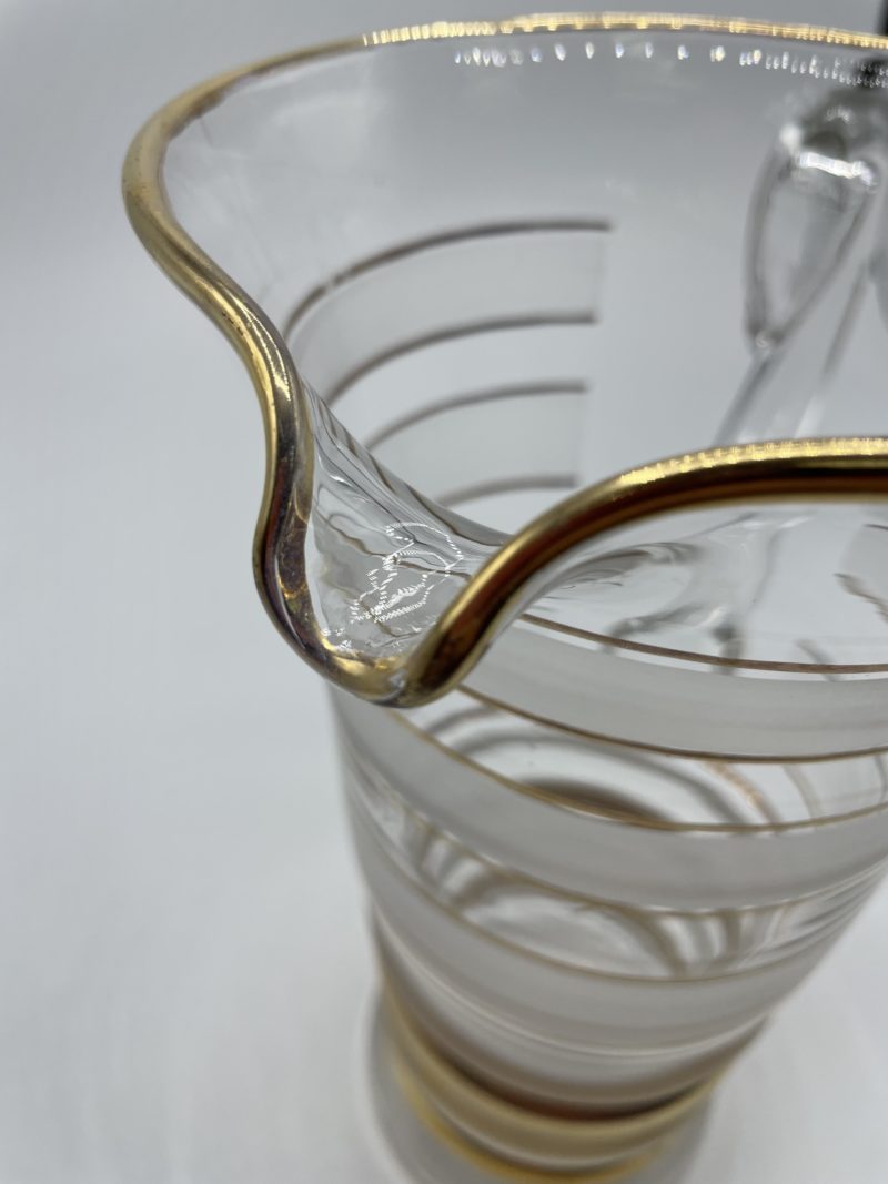 Service limonade verre dépoli et dorure vintage – Image 9