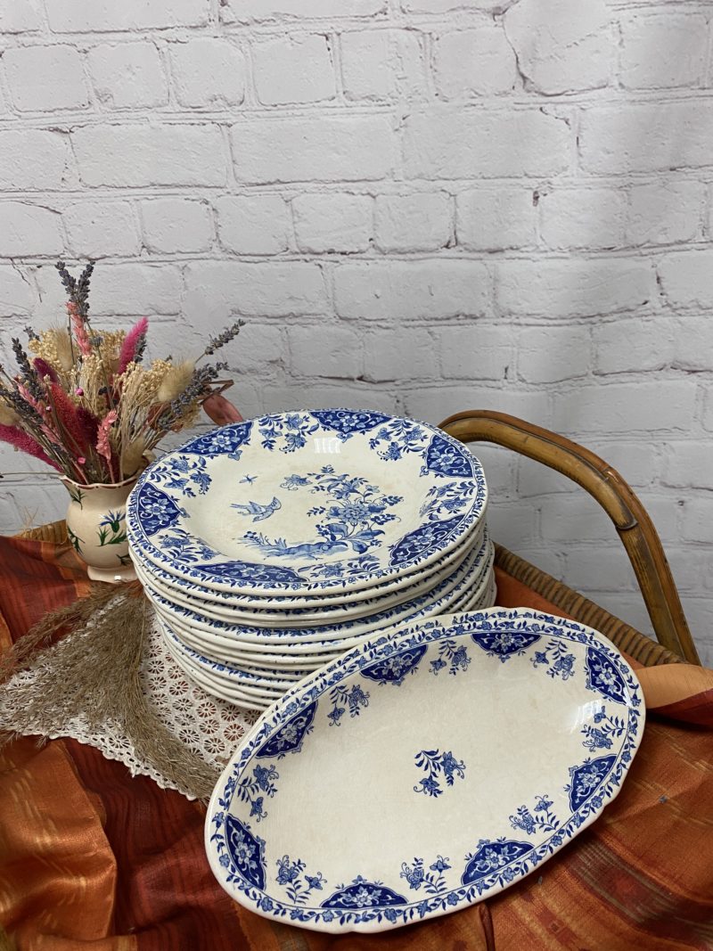 service vaissele vintage faience gien delft