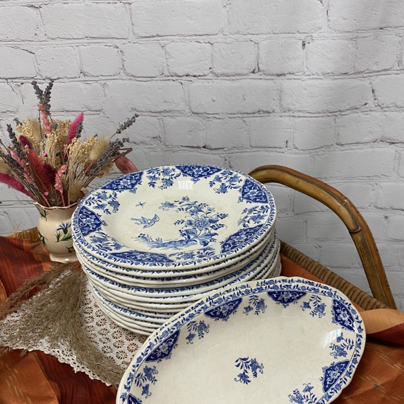 service vaissele vintage faience gien delft