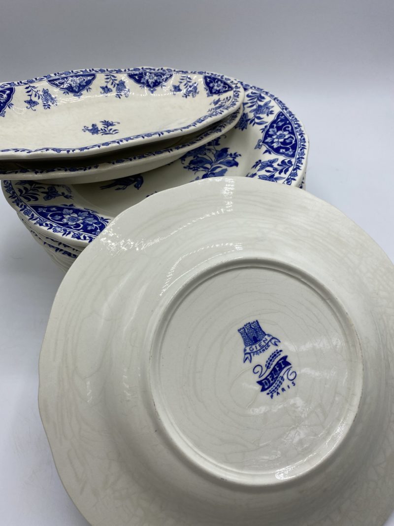 Service ancien 15 pièces Gien faïence Delft – Image 12