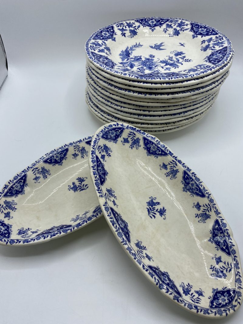 Service ancien 15 pièces Gien faïence Delft – Image 3