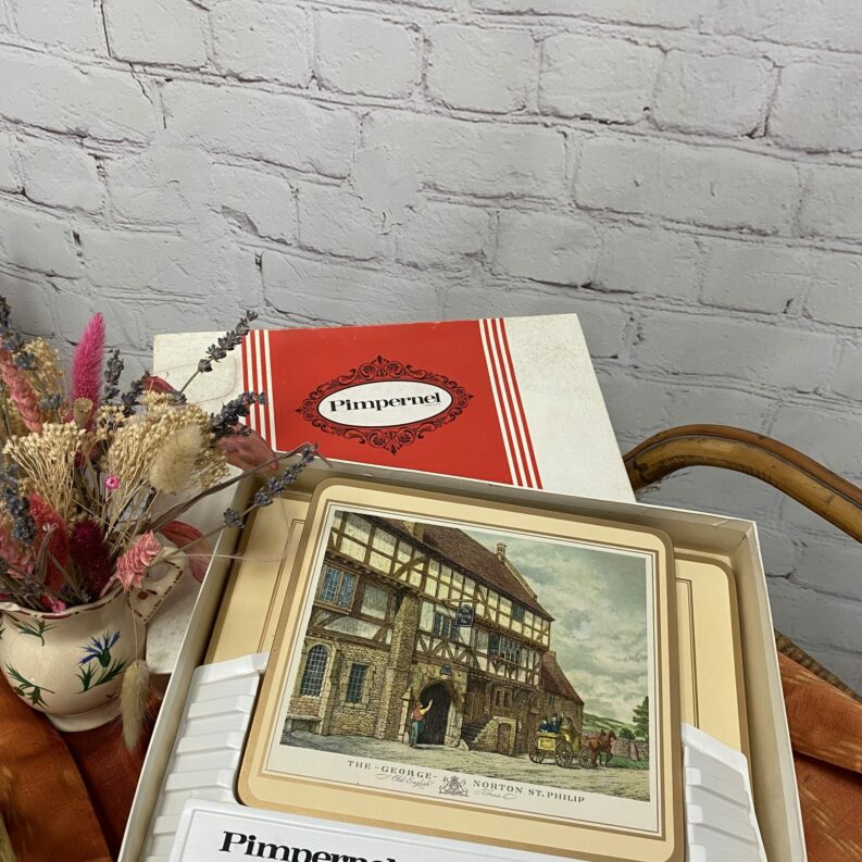 Lot de 8 sets de table vintage Pimpernel Old English Inns