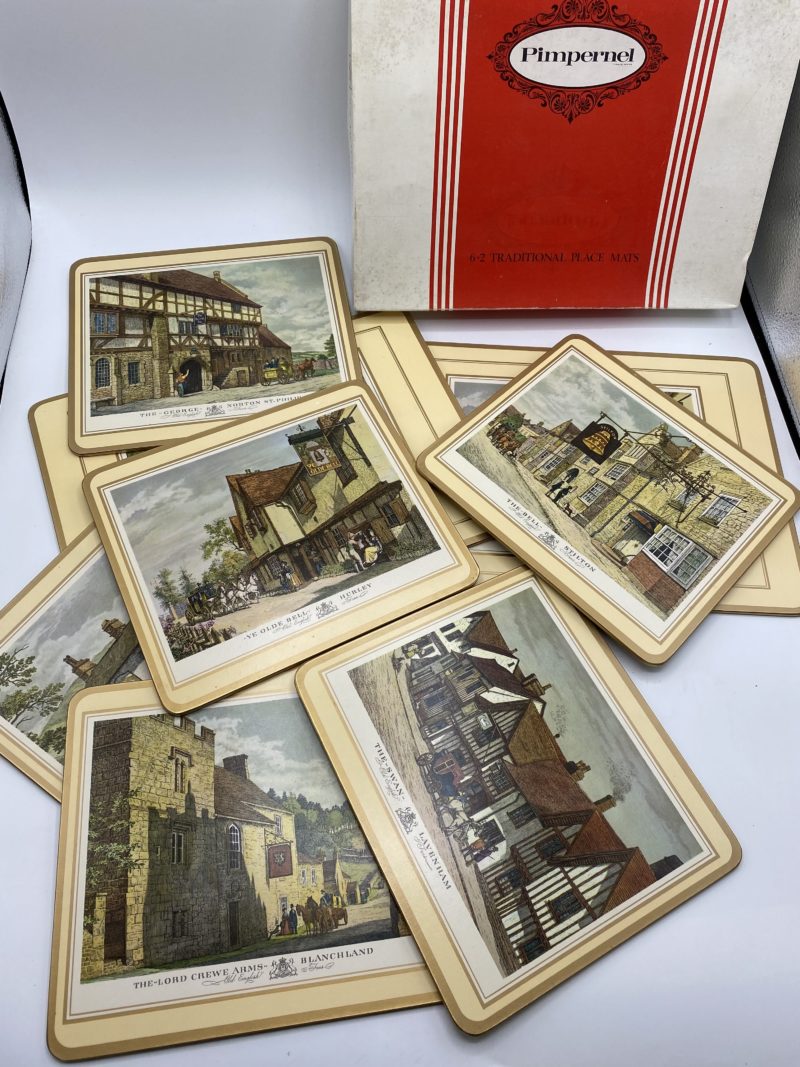 Lot de 8 sets de table vintage Pimpernel Old English Inns – Image 4