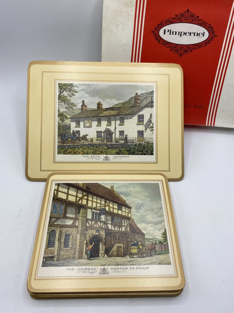 Lot de 8 sets de table vintage Pimpernel Old English Inns – Image 2