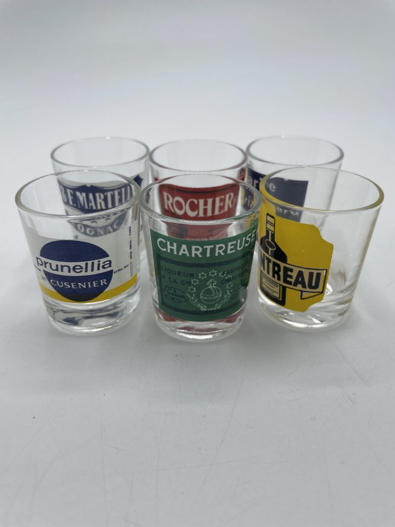Lot 6 verres shooters produits dérivés publicités – Image 3