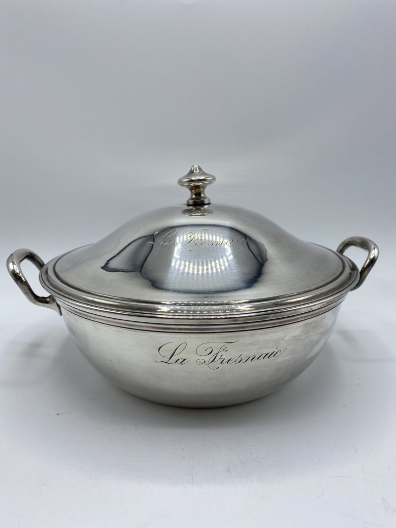 Soupière vintage métal argenté poinçon La Fresnaie – Image 3