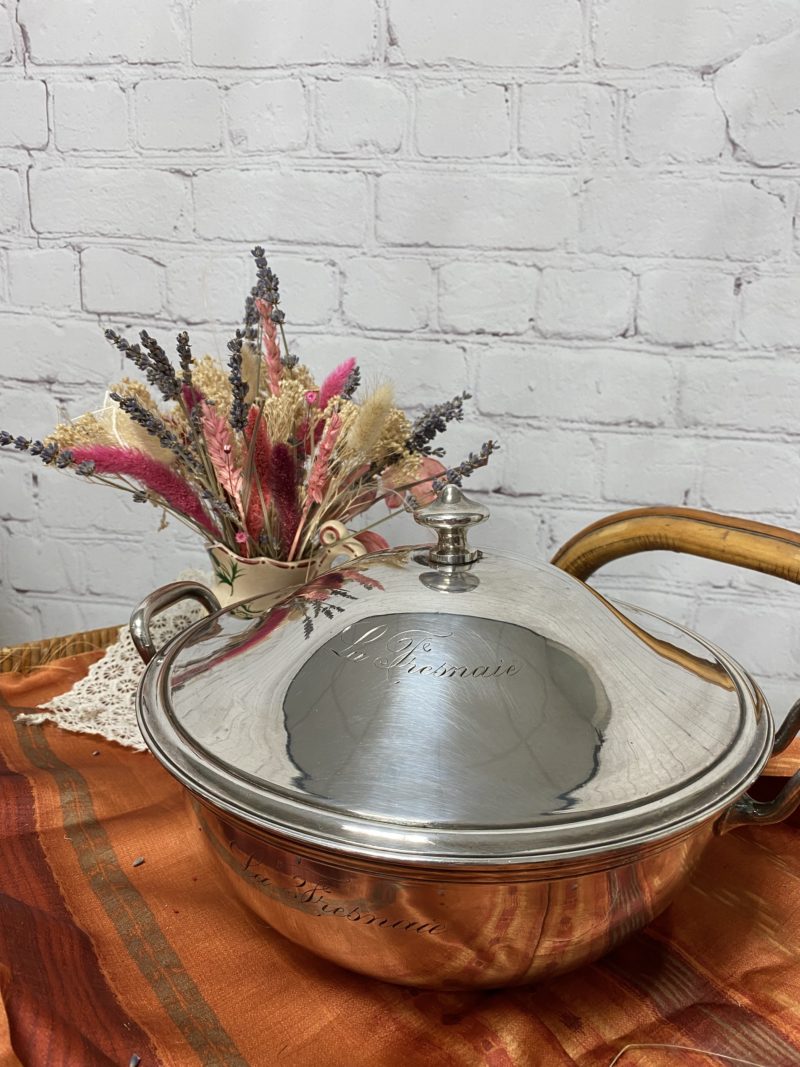 Soupière vintage métal argenté poinçon La Fresnaie