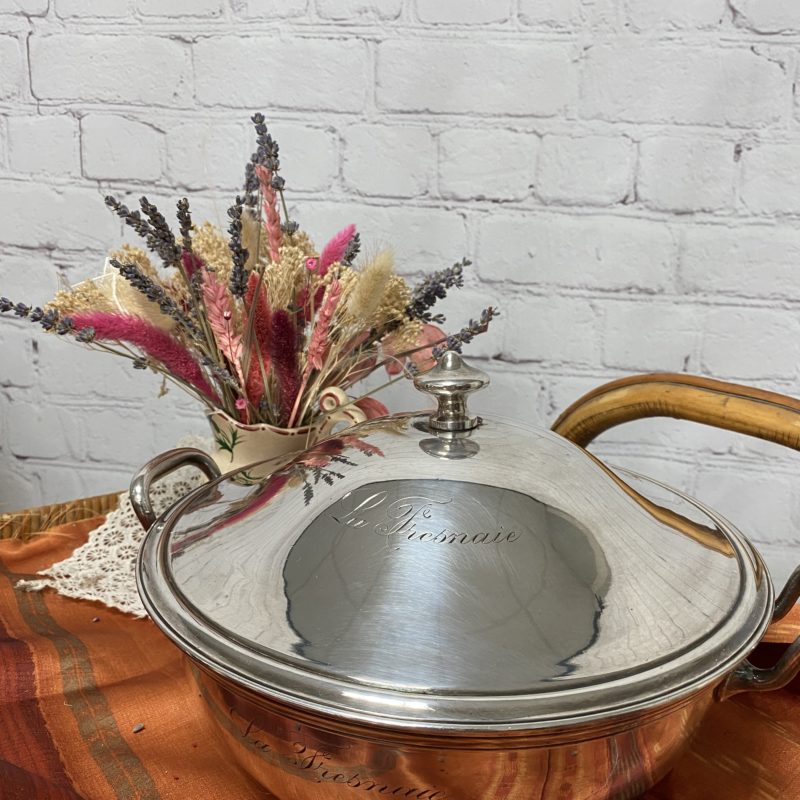 Soupière vintage métal argenté poinçon La Fresnaie