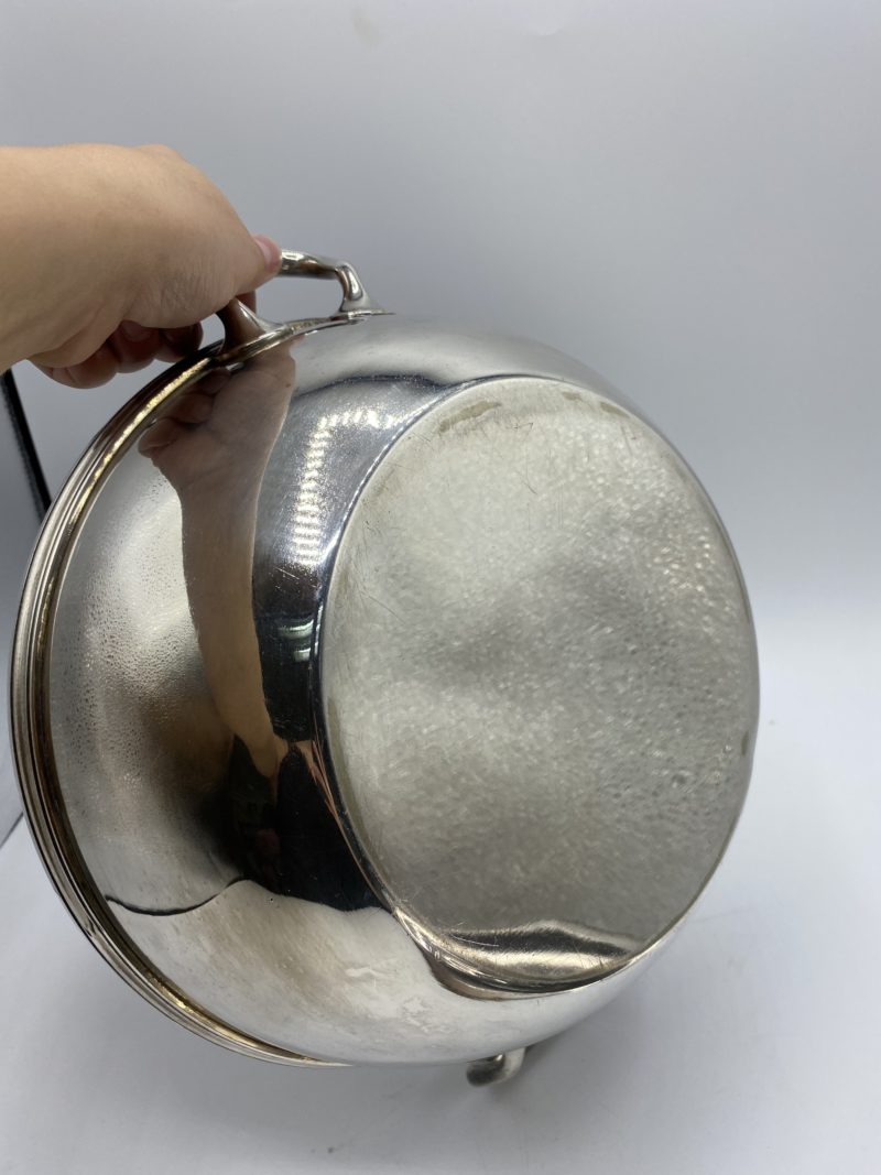 Soupière vintage métal argenté poinçon La Fresnaie – Image 2