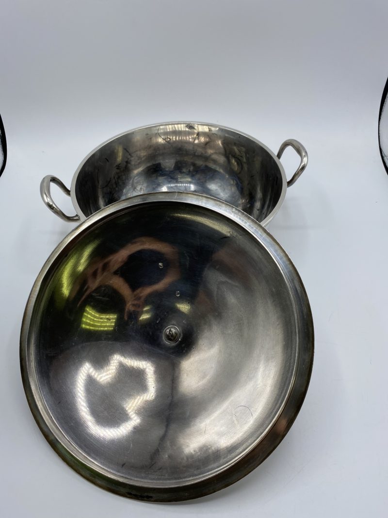 Soupière vintage métal argenté poinçon La Fresnaie – Image 5