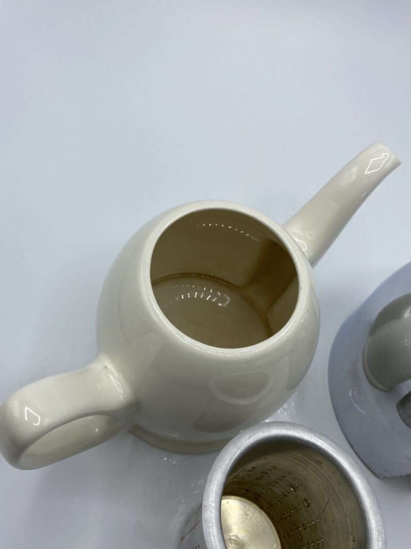 Théière vintage Villeroy & Boch Salam Thé 57 faïence et inox – Image 5