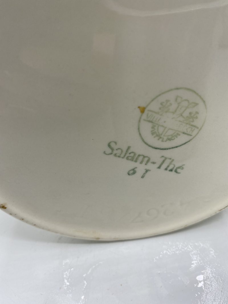 Théière vintage Villeroy & Boch Salam Thé 57 faïence et inox – Image 6
