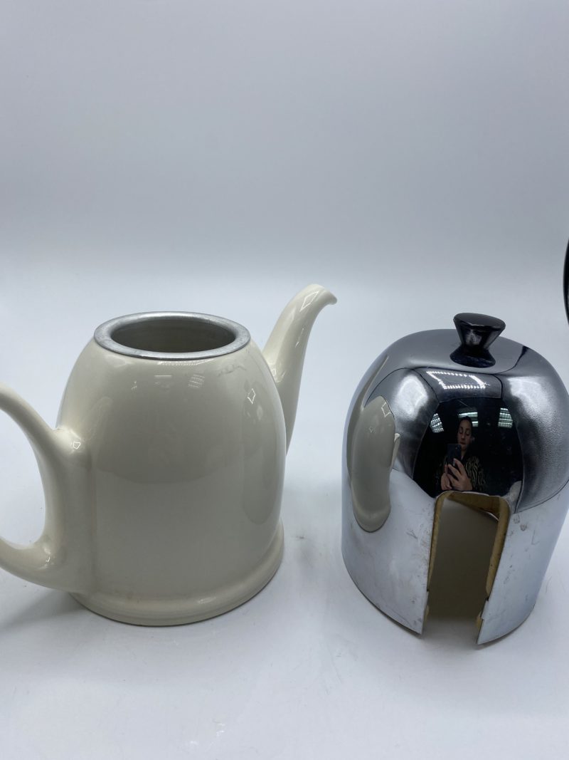 Théière vintage Villeroy & Boch Salam Thé 57 faïence et inox – Image 7