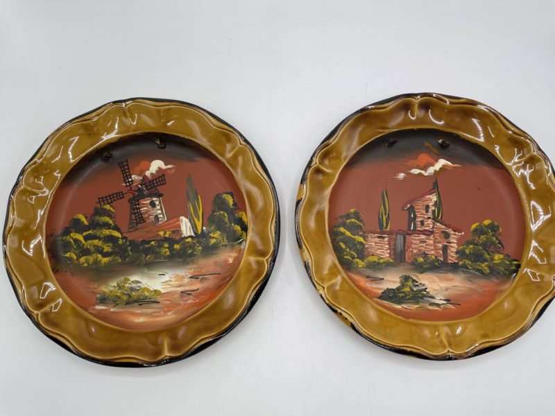 Duo assiettes décoratives peintes ADP faïence – Image 2