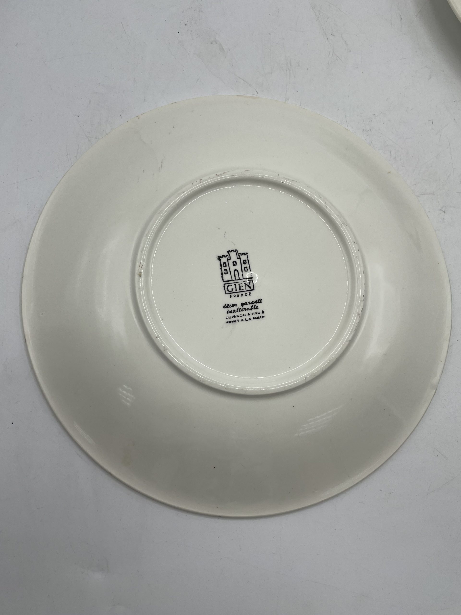 Duo assiettes vintage Gien décor fleur orange – Image 10