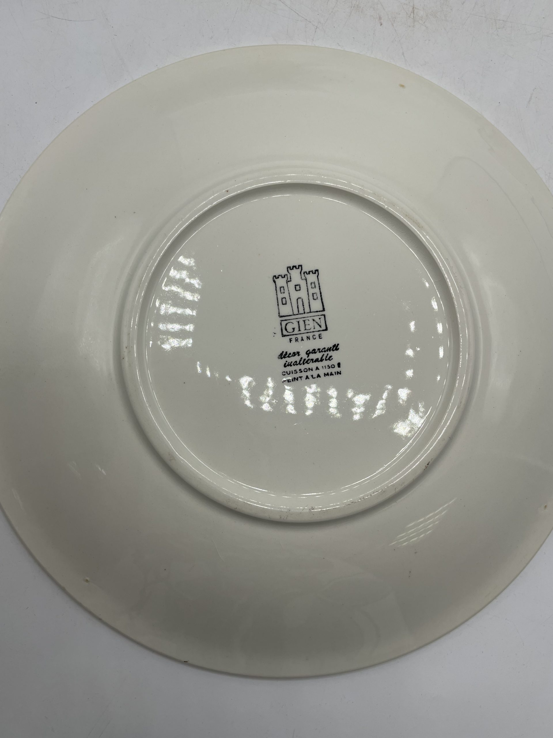 Duo assiettes vintage Gien décor fleur orange – Image 11