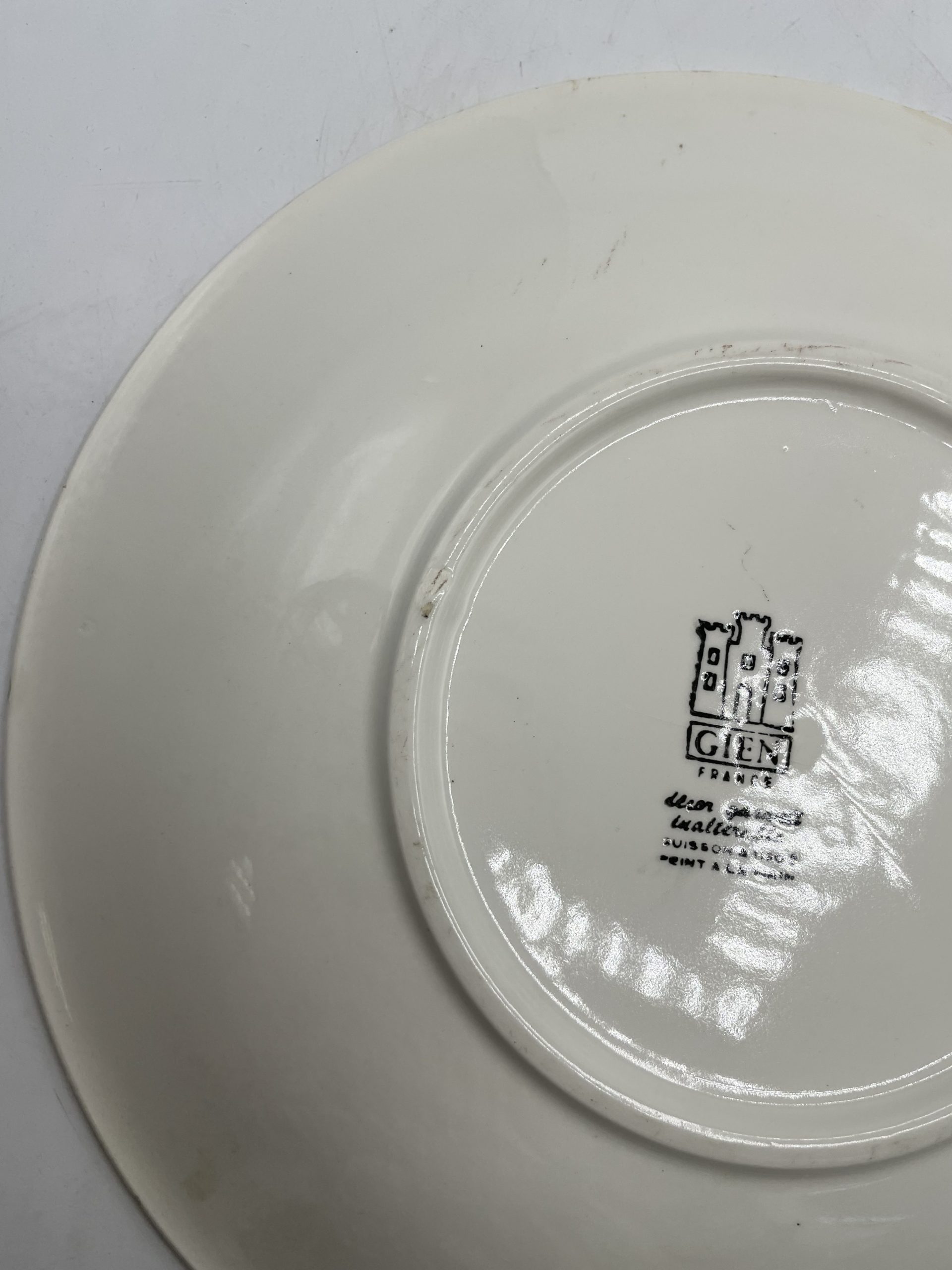 Duo assiettes vintage Gien décor fleur orange – Image 12