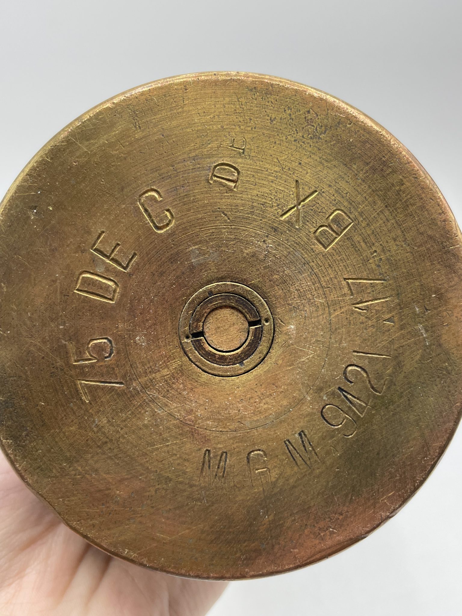 Duo sculptures douilles d'obus en laiton