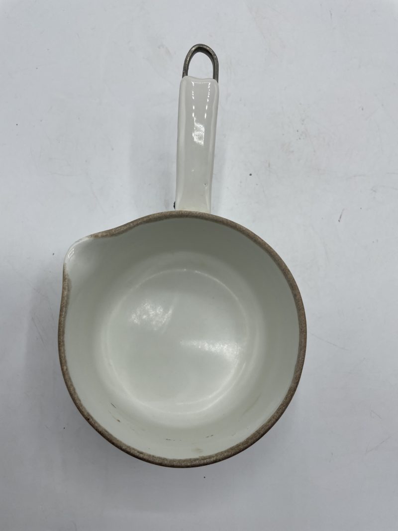 Petite casserole poêlon en porcelaine blanche aluminite Frugier Limoges – Image 4
