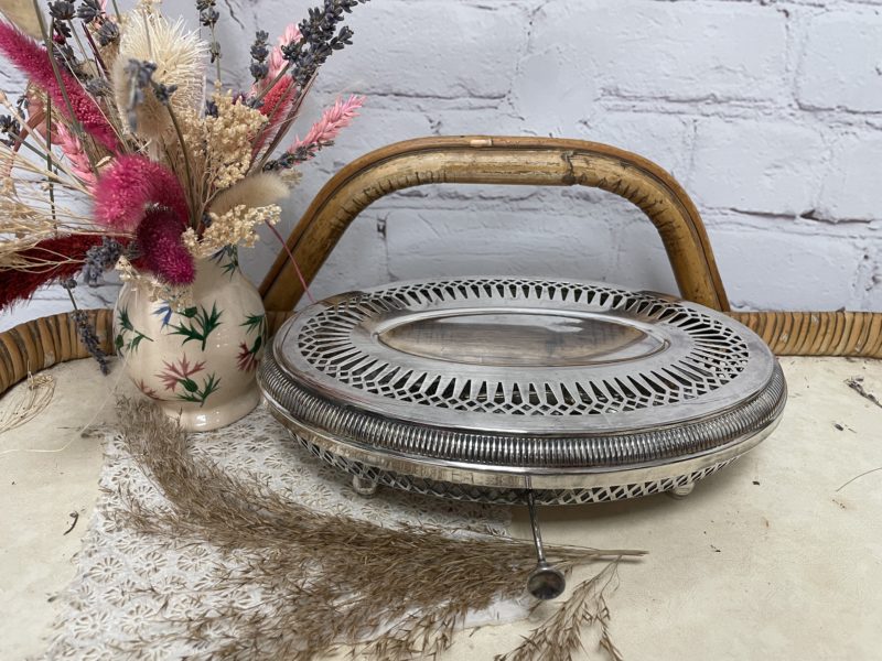 Chauffe-plat-vintage-2-feux-metal-argente