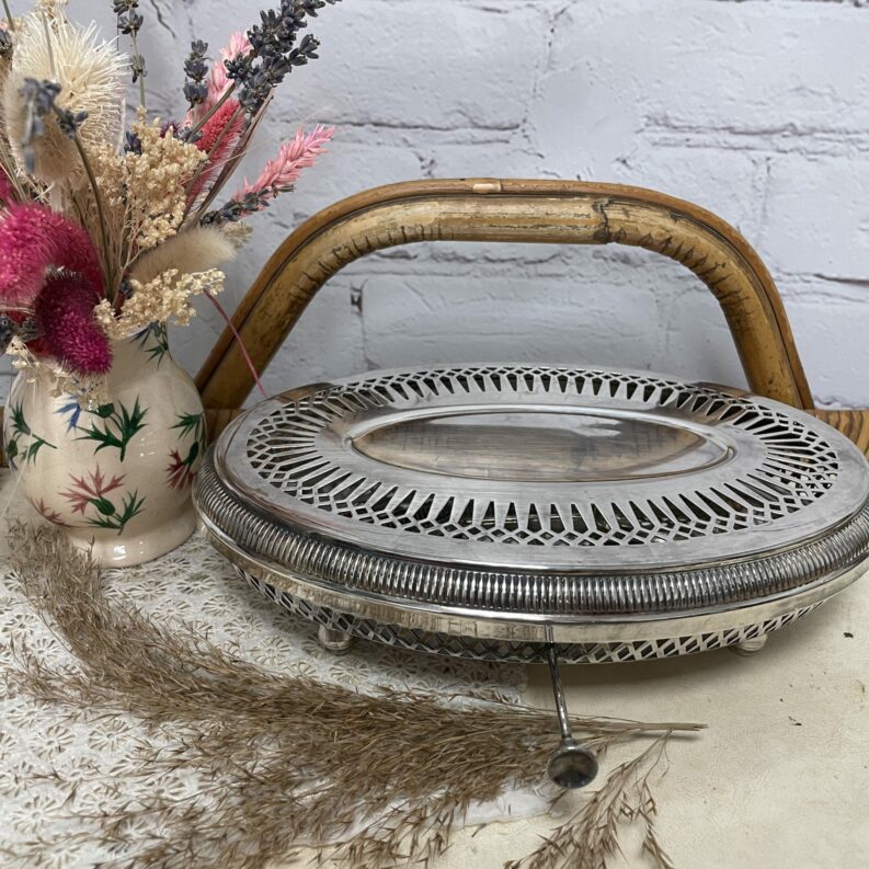 Chauffe-plat-vintage-2-feux-metal-argente