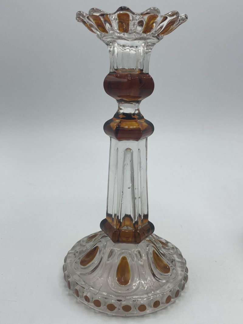 Duo chandeliers à pied en verre vintage à facettes années 70 – Image 3