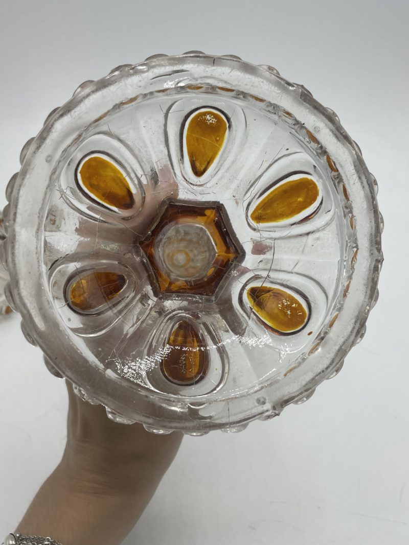 Duo chandeliers à pied en verre vintage à facettes années 70 – Image 6