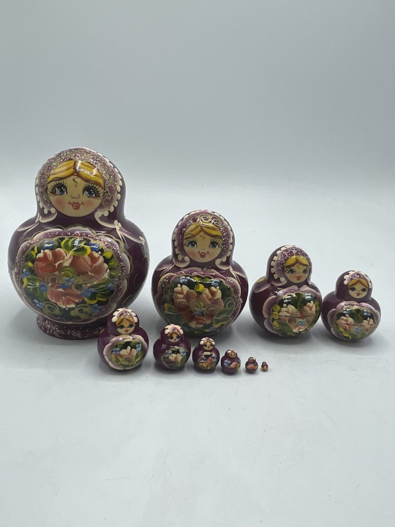 Duo  matriochkas poupées russes en bois – Image 5