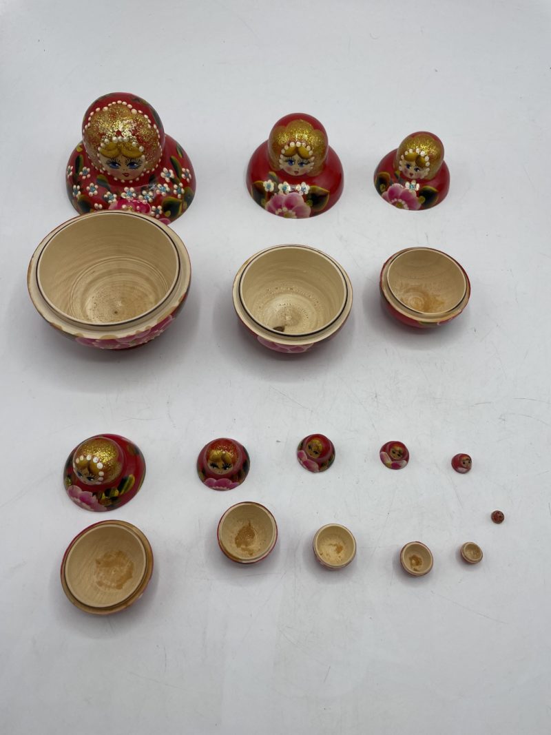 Duo  matriochkas poupées russes en bois – Image 8
