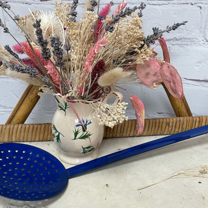 Ecumoir vintage metal emaille bleu (4)