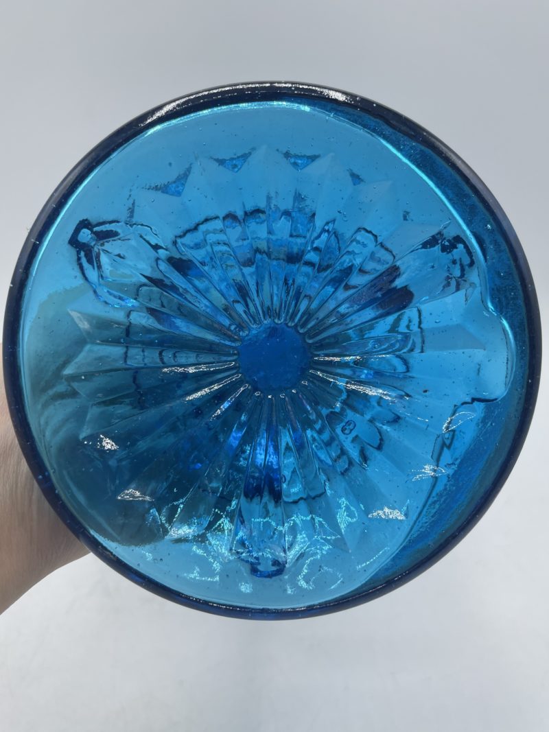 Grande lampe à huile verre bleu – Image 13