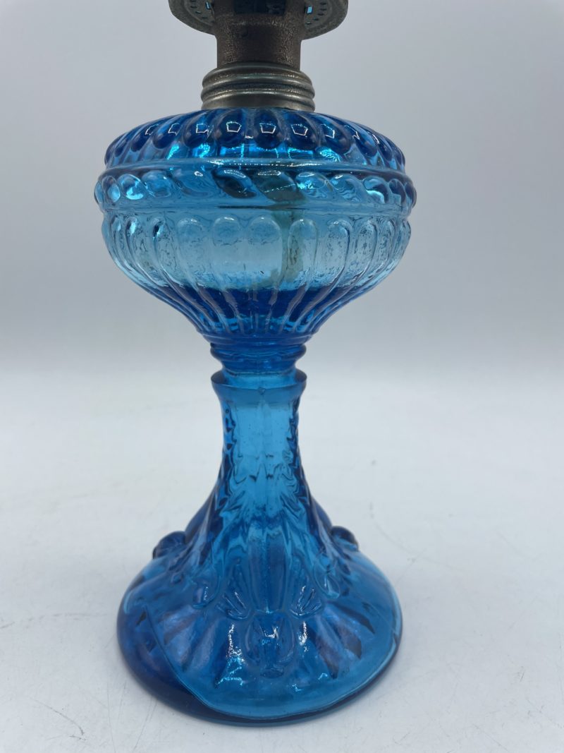 Grande lampe à huile verre bleu – Image 9